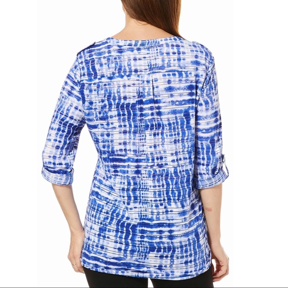 đź’™CATHY DANIELS TIE DYE ROLL TAB TUNICđź’™ - Picture 8 of 8